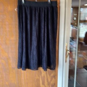 Lularoe skirt black lace flowers with black underlining